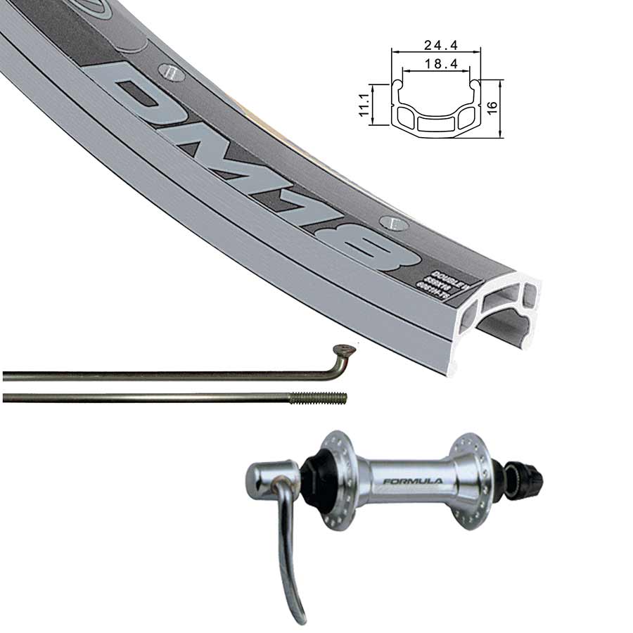 Wheel Shop, Alex DM18 Silver/ Formula FM-21-QR, Wheel, Front, 26'' / 559, Holes: 36, QR, 100mm, Rim - Image 2