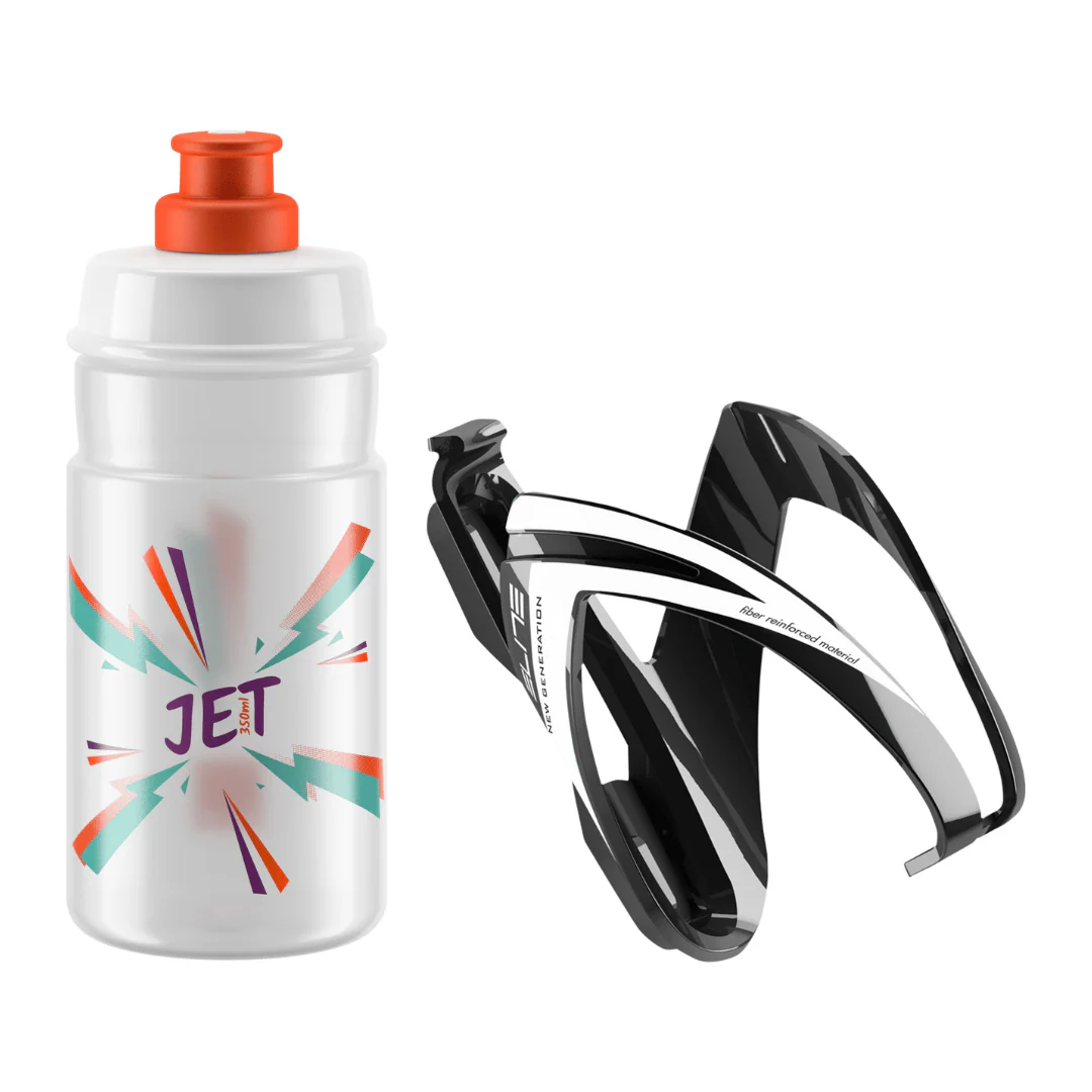 Elite CEO Kit Bottle Cage and 350ml Jet Bottle - Image 2