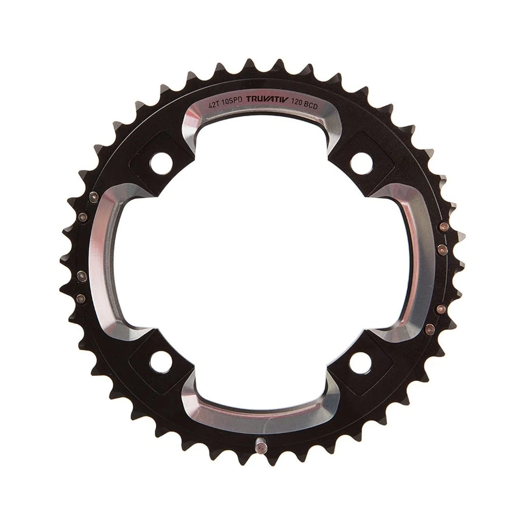 SRAM 42T, 10 sp, BCD 120mm, 4-Bolt, All 28/42, Outer Chainring, For L-pin GXP 2x10